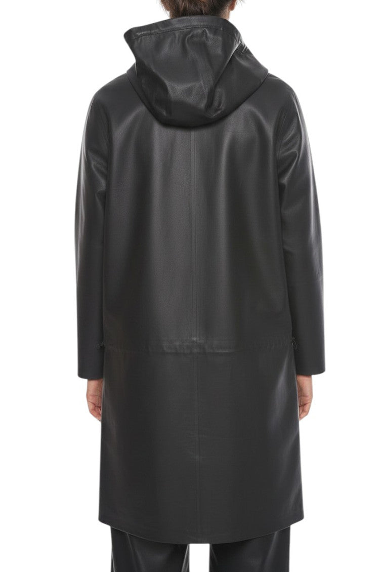 Black Solid Hood Jacket 2