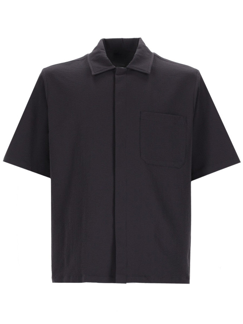 Navy Blue Textured Shirt 1
