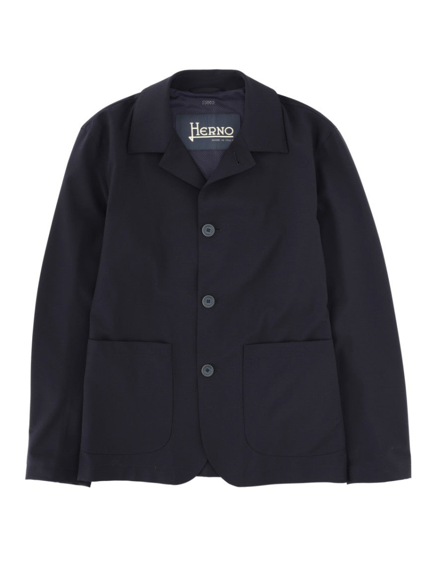 Navy Blue Shirt Collar Jacket 1