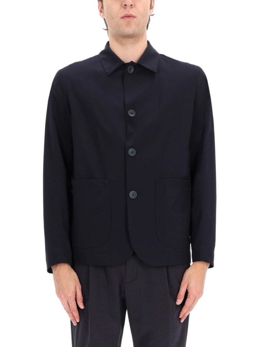 Navy Blue Shirt Collar Jacket 2