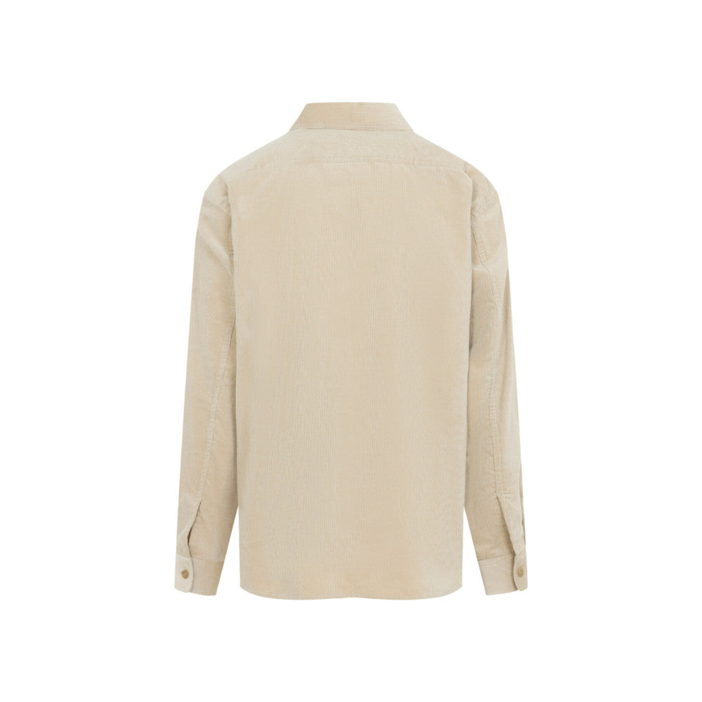 Beige Relaxed Corduroy Shirt 2