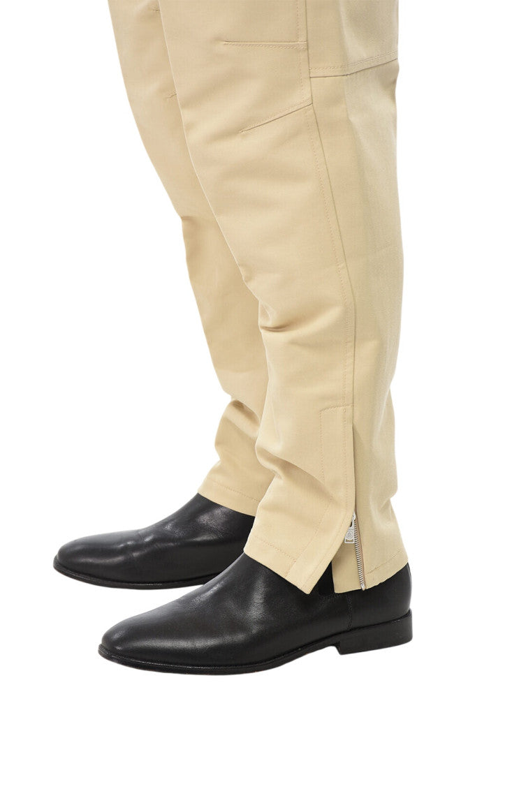 Beige Flat Front Pants 3