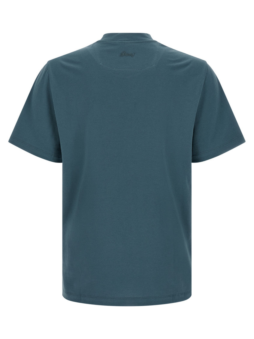 Blue Solid Crew Neck T-Shirt 2
