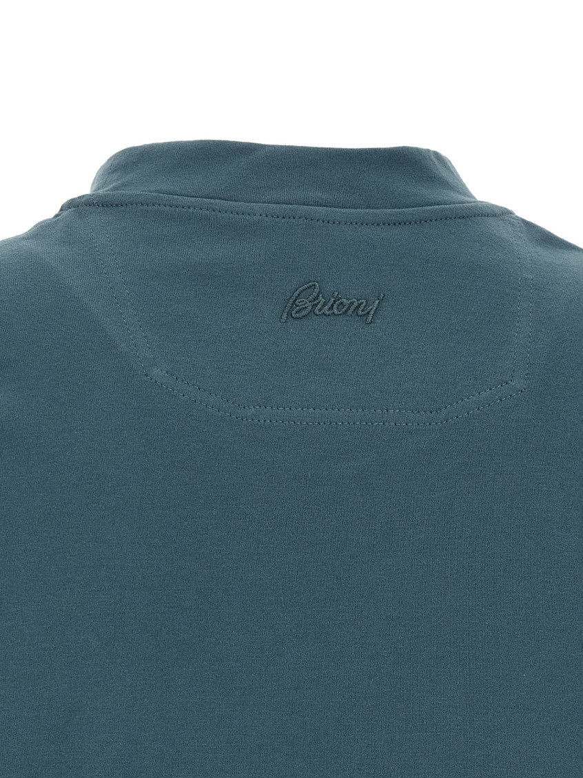 Blue Solid Crew Neck T-Shirt 4