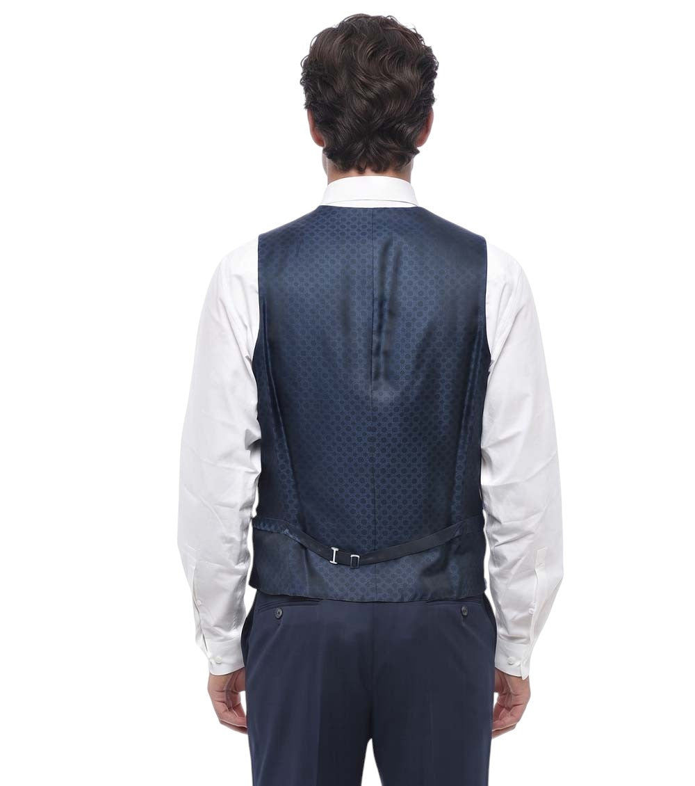Blue Textured Waistcoat 2
