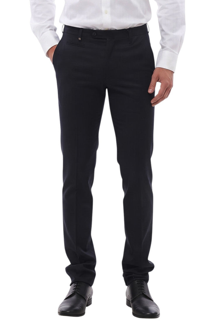 Dark Navy Flat Front Pants 1
