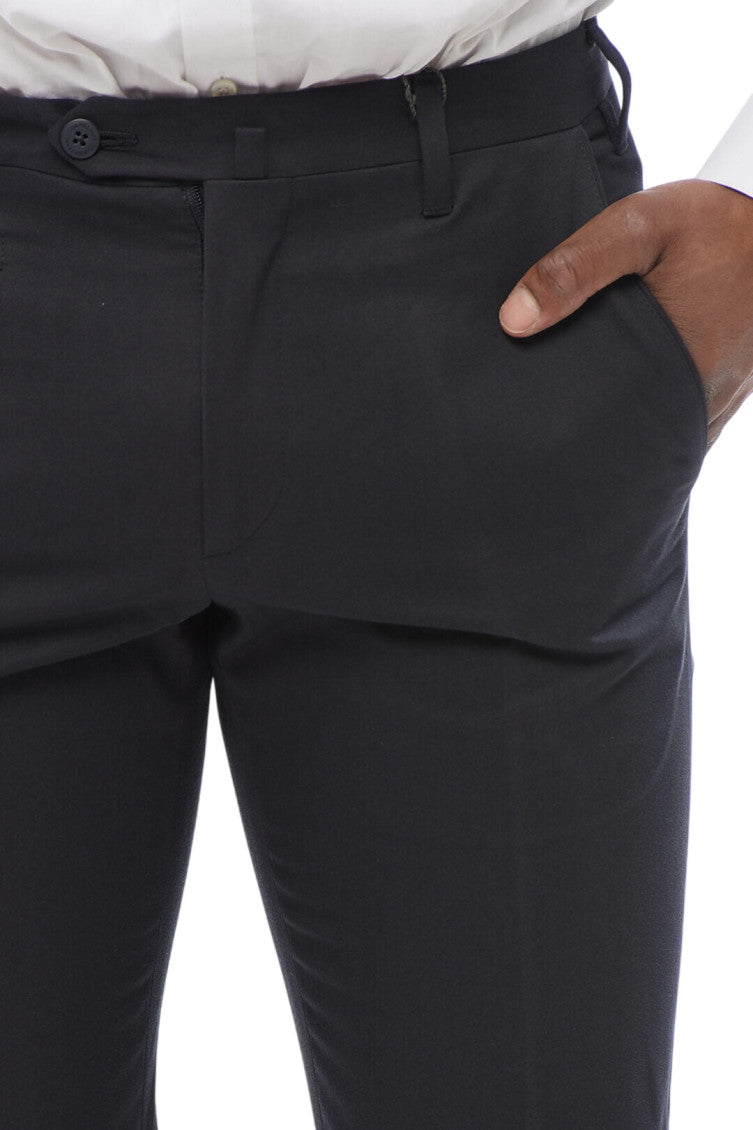 Dark Navy Flat Front Pants 3