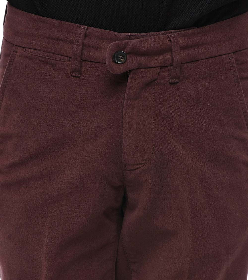 Maroon Flat Front Pants 3