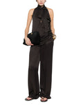 Brown Logo Halter Neck Top 1