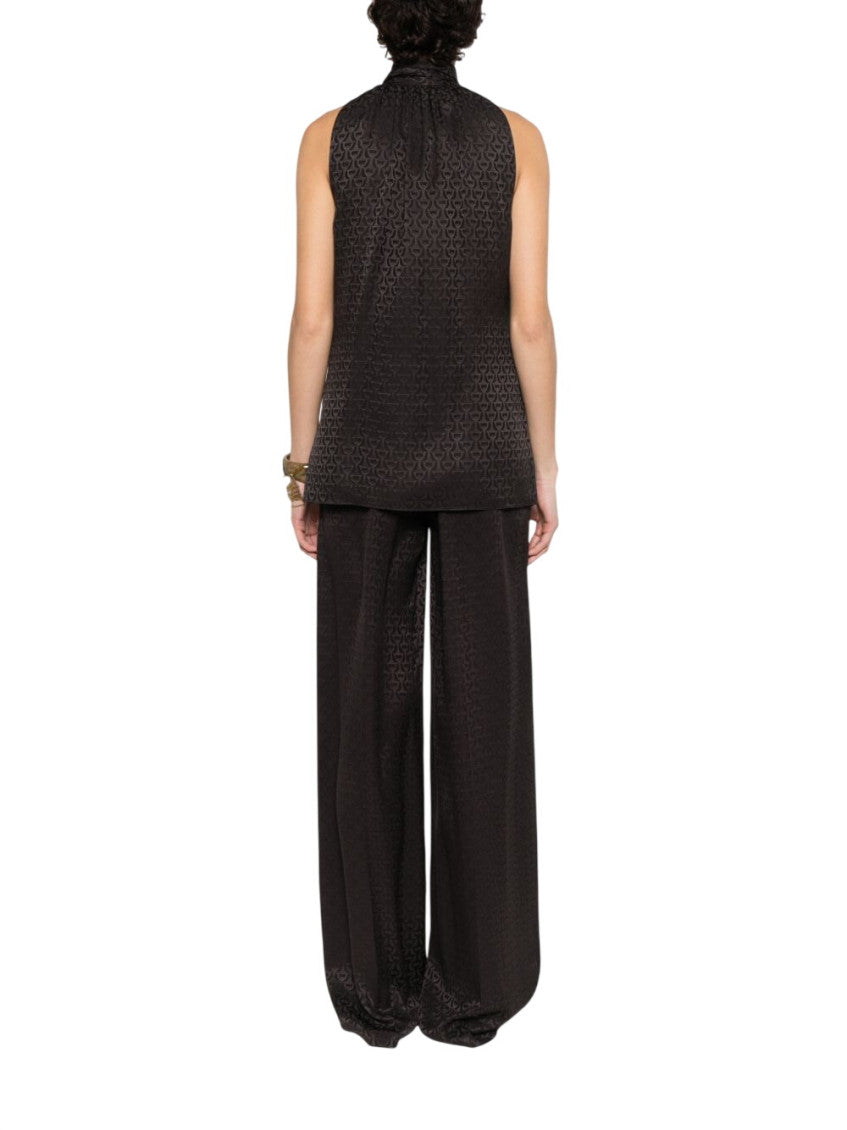 Brown Logo Halter Neck Top 2