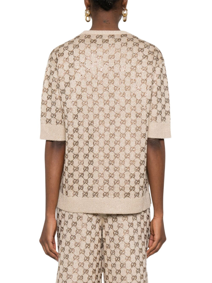 Beige Logo Crew Neck Sweater 3