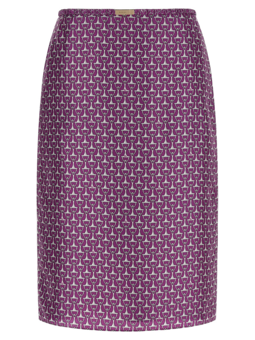 Purple Printed Midi Skirt 1
