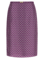 Purple Printed Midi Skirt 1