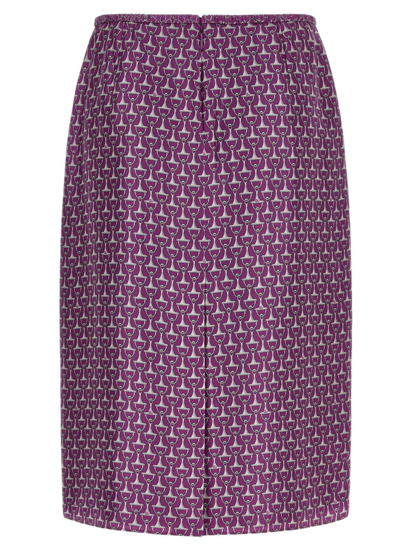 Purple Printed Midi Skirt 2