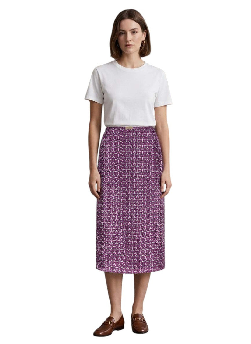 Purple Printed Midi Skirt 3