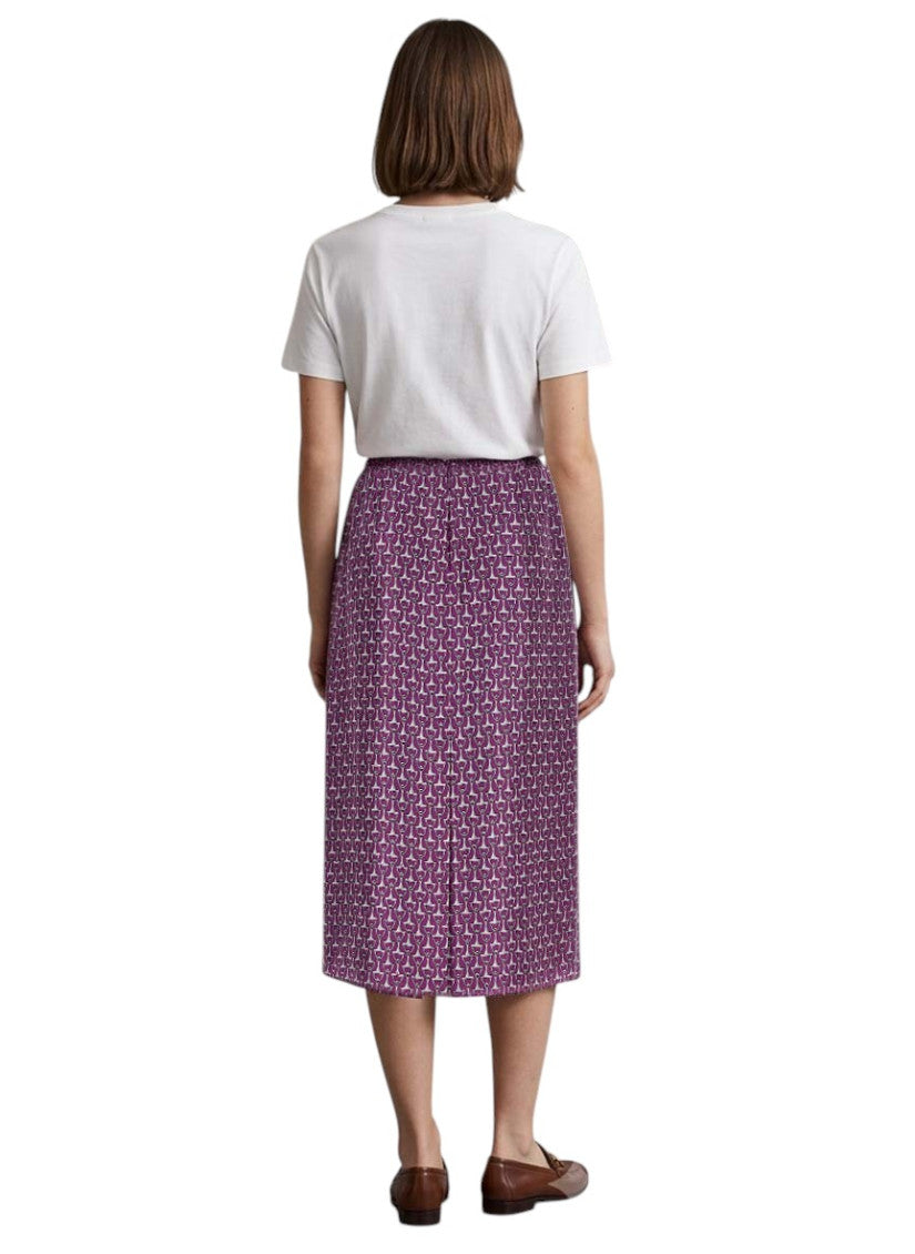 Purple Printed Midi Skirt 4