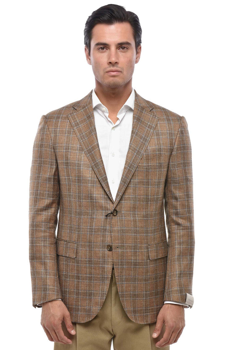 Brown Notched Lapel Blazer 1