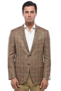 Brown Notched Lapel Blazer 1