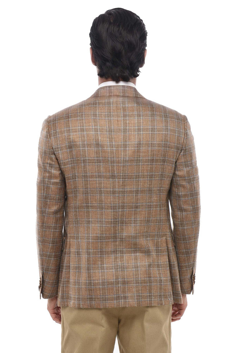 Brown Notched Lapel Blazer 2