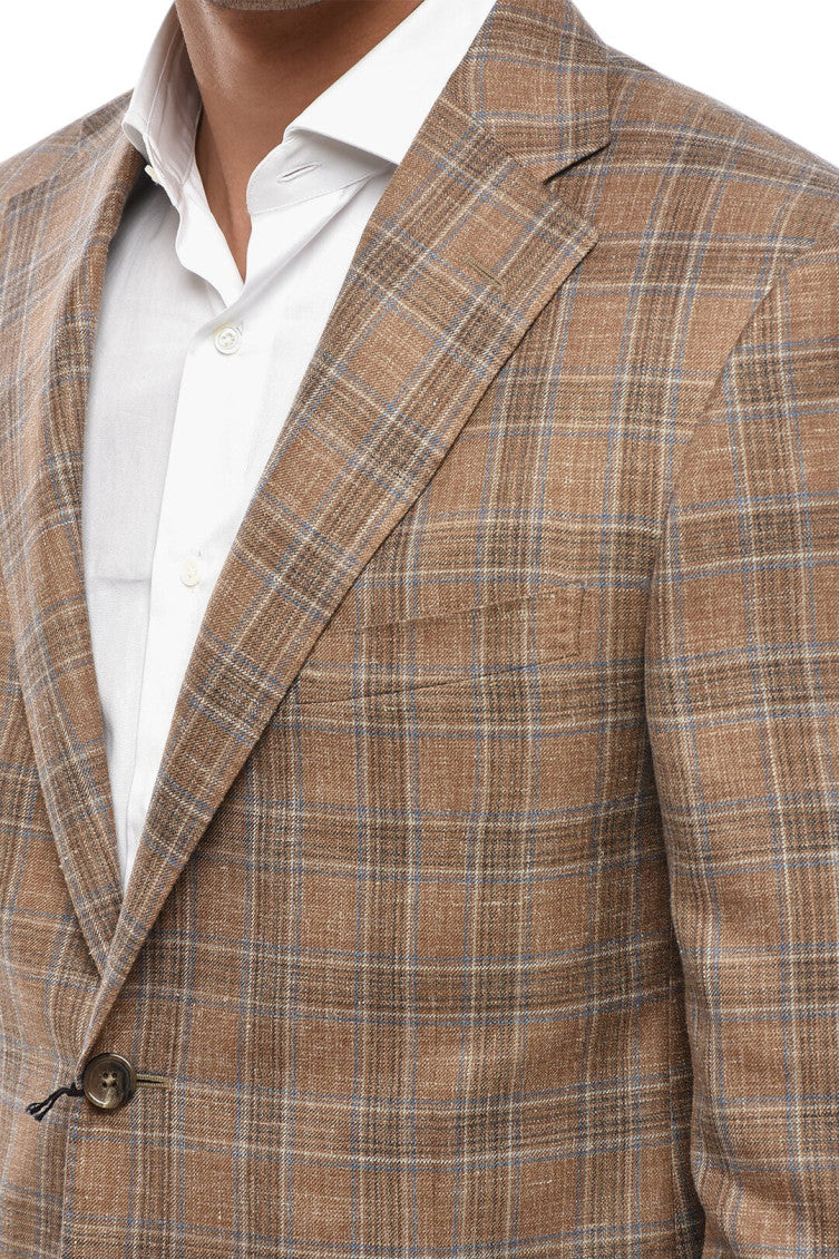 Brown Notched Lapel Blazer 3