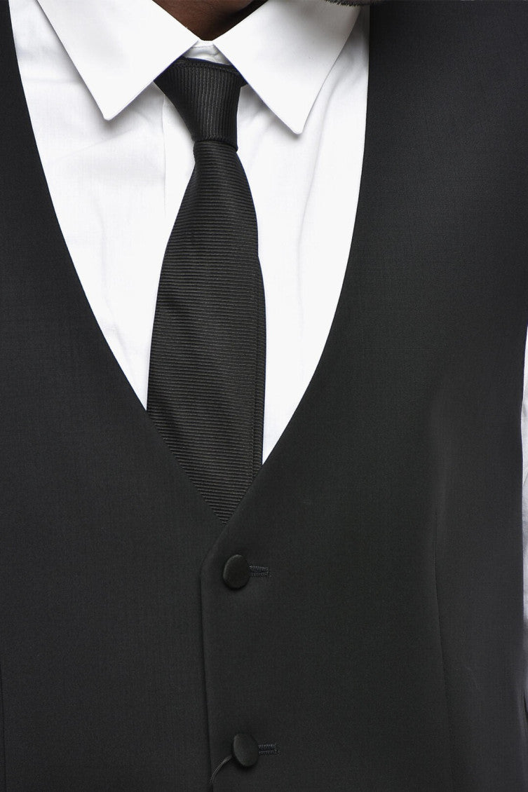 Black Solid Waistcoat 4