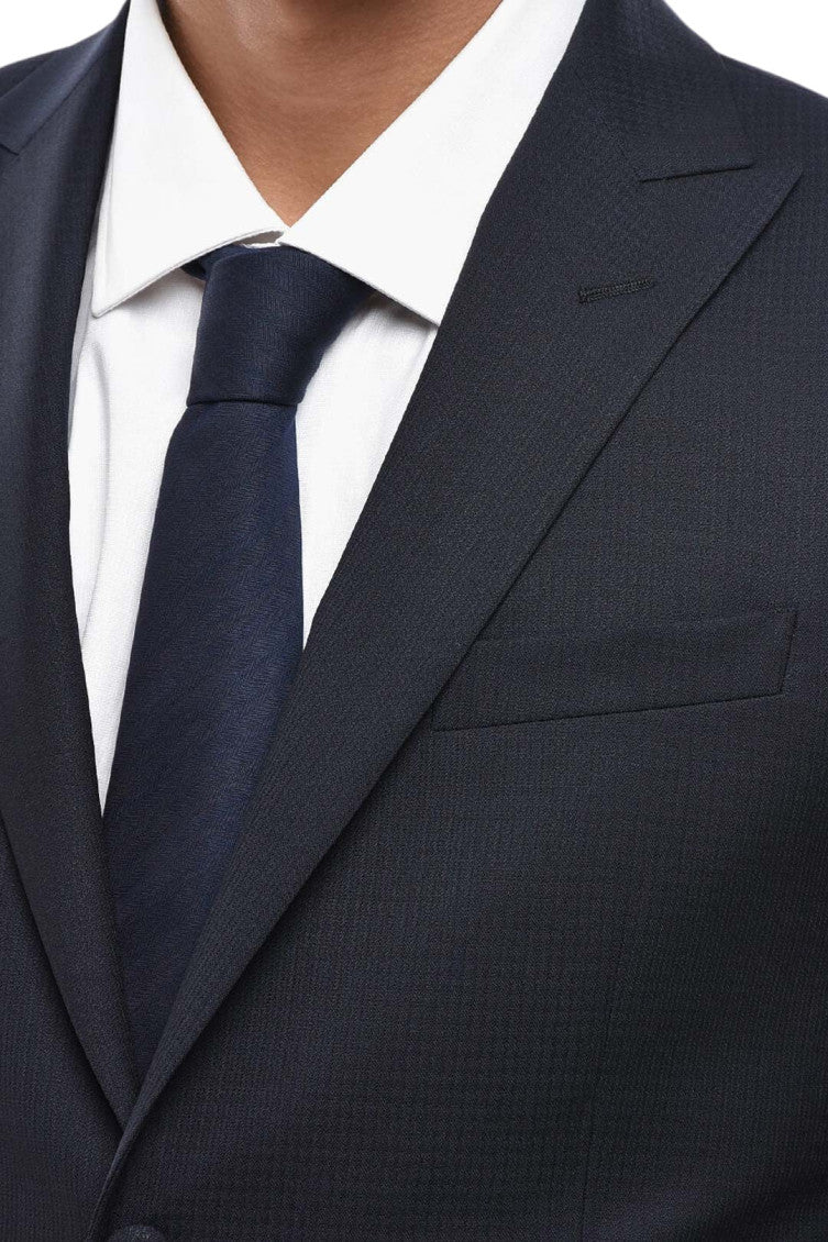 Navy Blue Notched Lapel Blazer 4