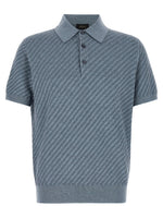 Blue Textured Shirt Collar Polo 1