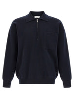 Navy Blue Half Zip Polo 1