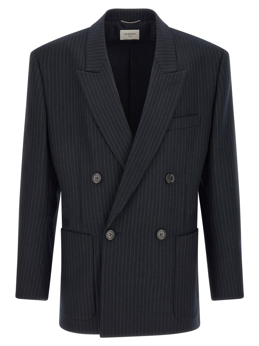 Navy Blue Stripes Blazer 1