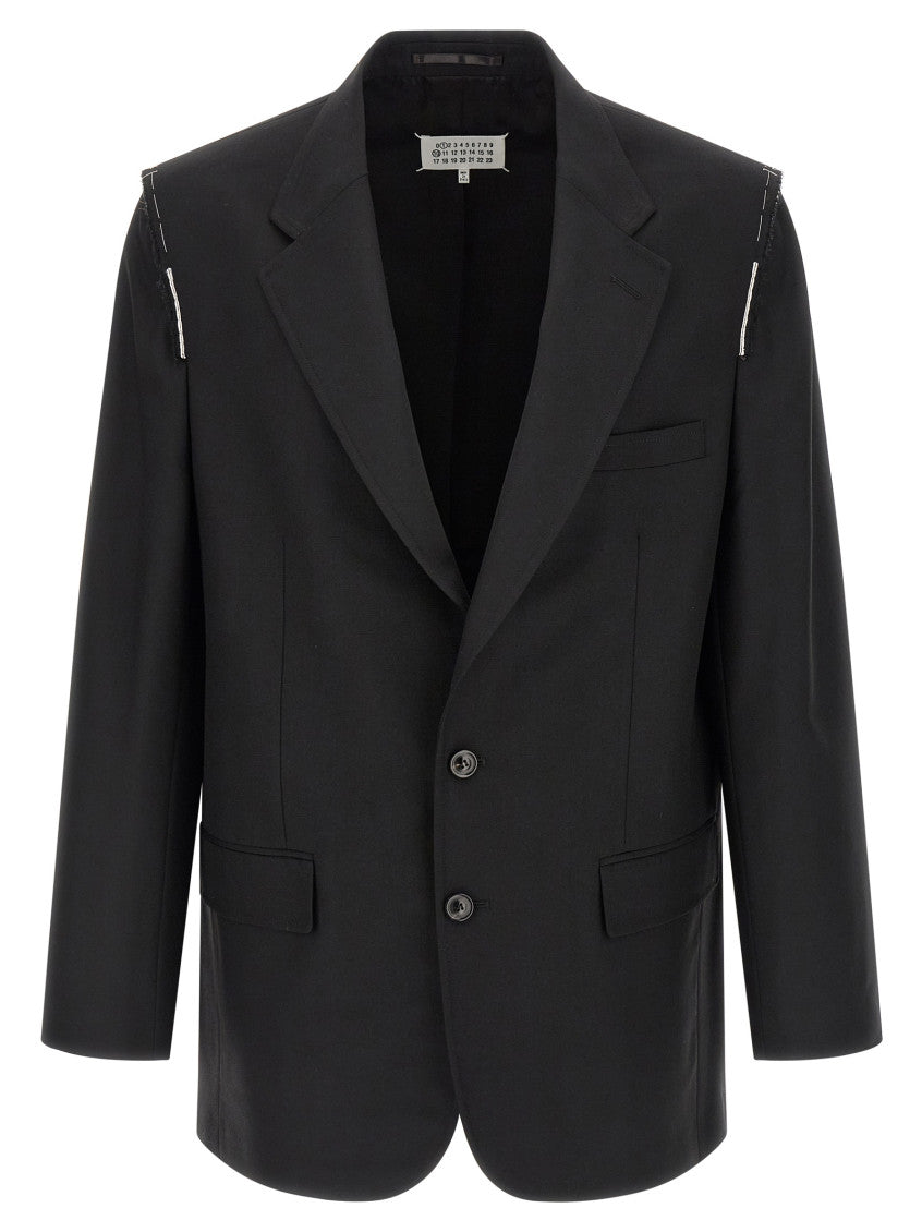 Black Notched Lapel Blazer 1