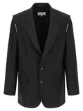 Black Notched Lapel Blazer 1
