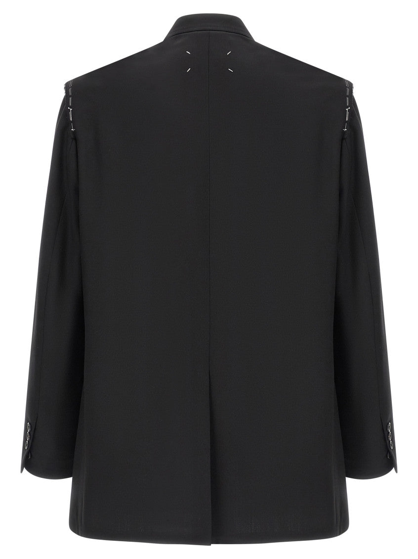 Black Notched Lapel Blazer 2