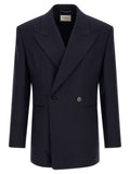 Navy Blue Peaked Lapel Blazer 1