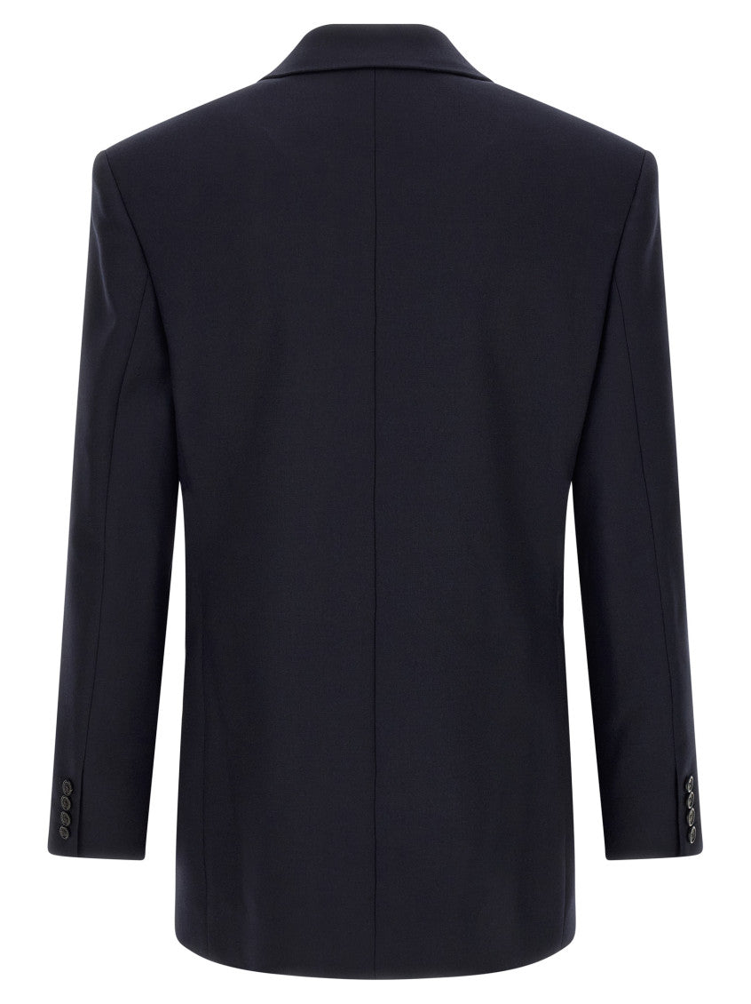 Navy Blue Peaked Lapel Blazer 2