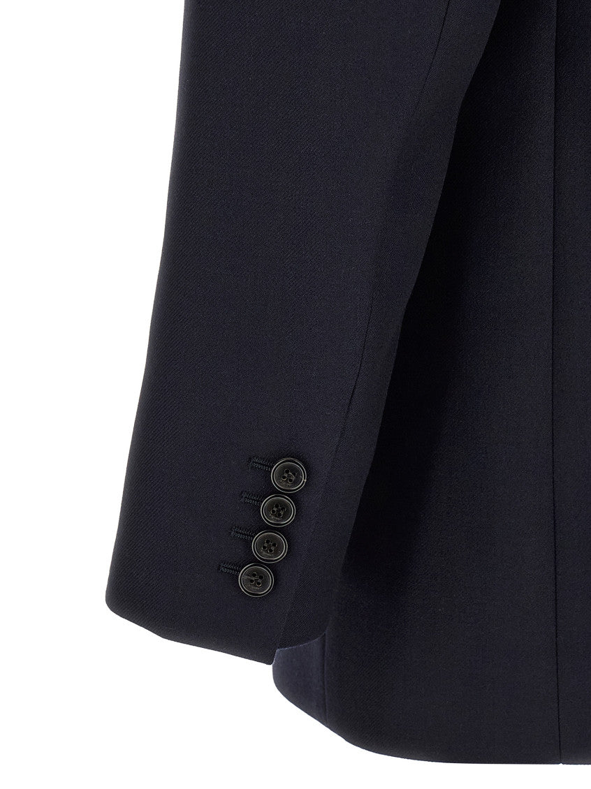 Navy Blue Peaked Lapel Blazer 4