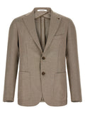 Brown Notched Lapel Blazer 1