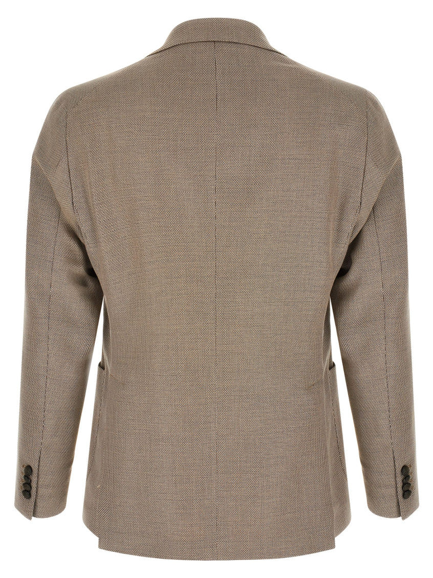 Brown Notched Lapel Blazer 2