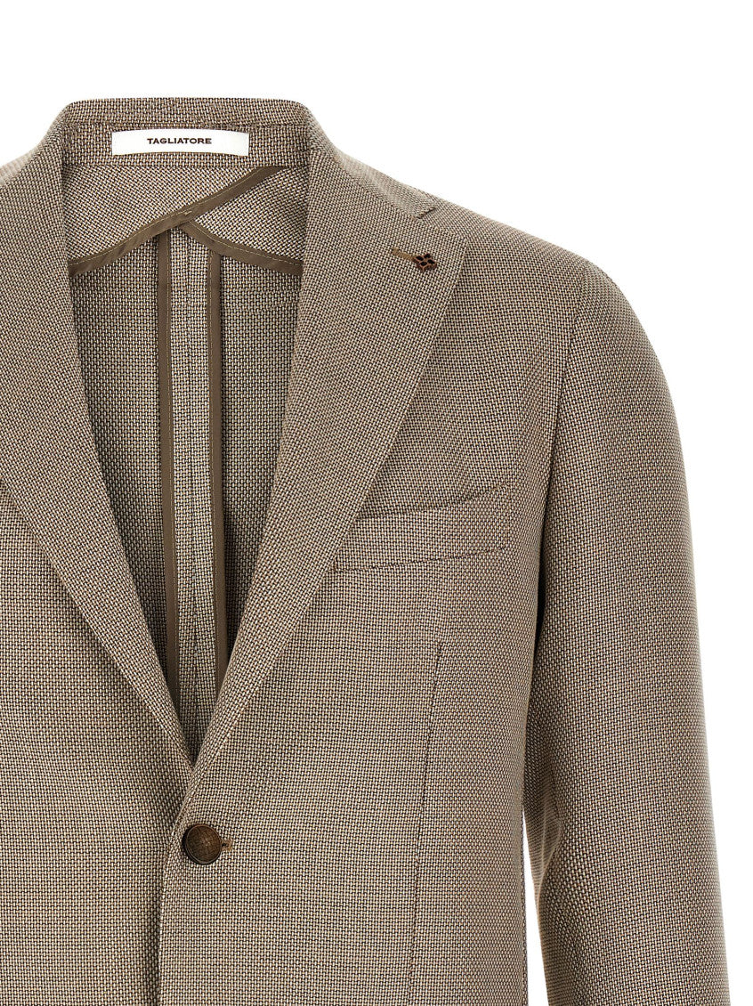 Brown Notched Lapel Blazer 3