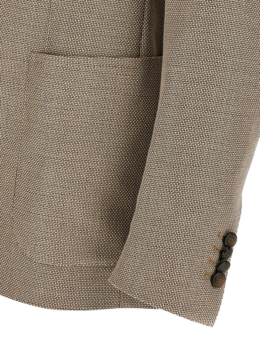 Brown Notched Lapel Blazer 4