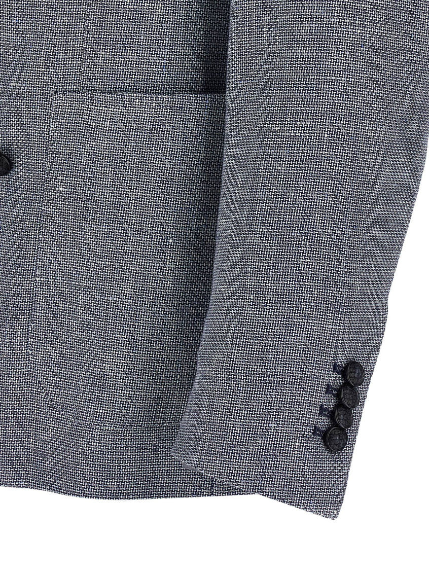 Blue Peaked Lapel Blazer 4
