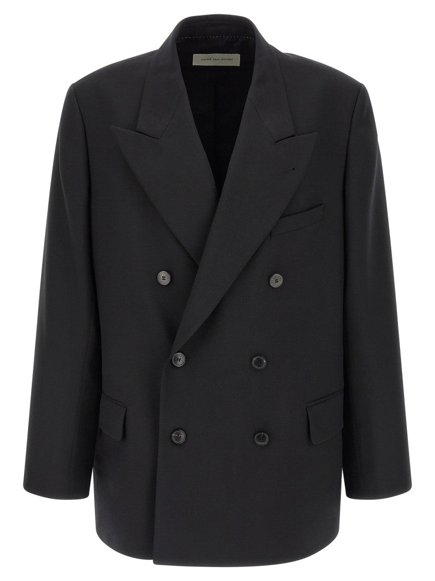 Black Peaked Lapel Blazer 1