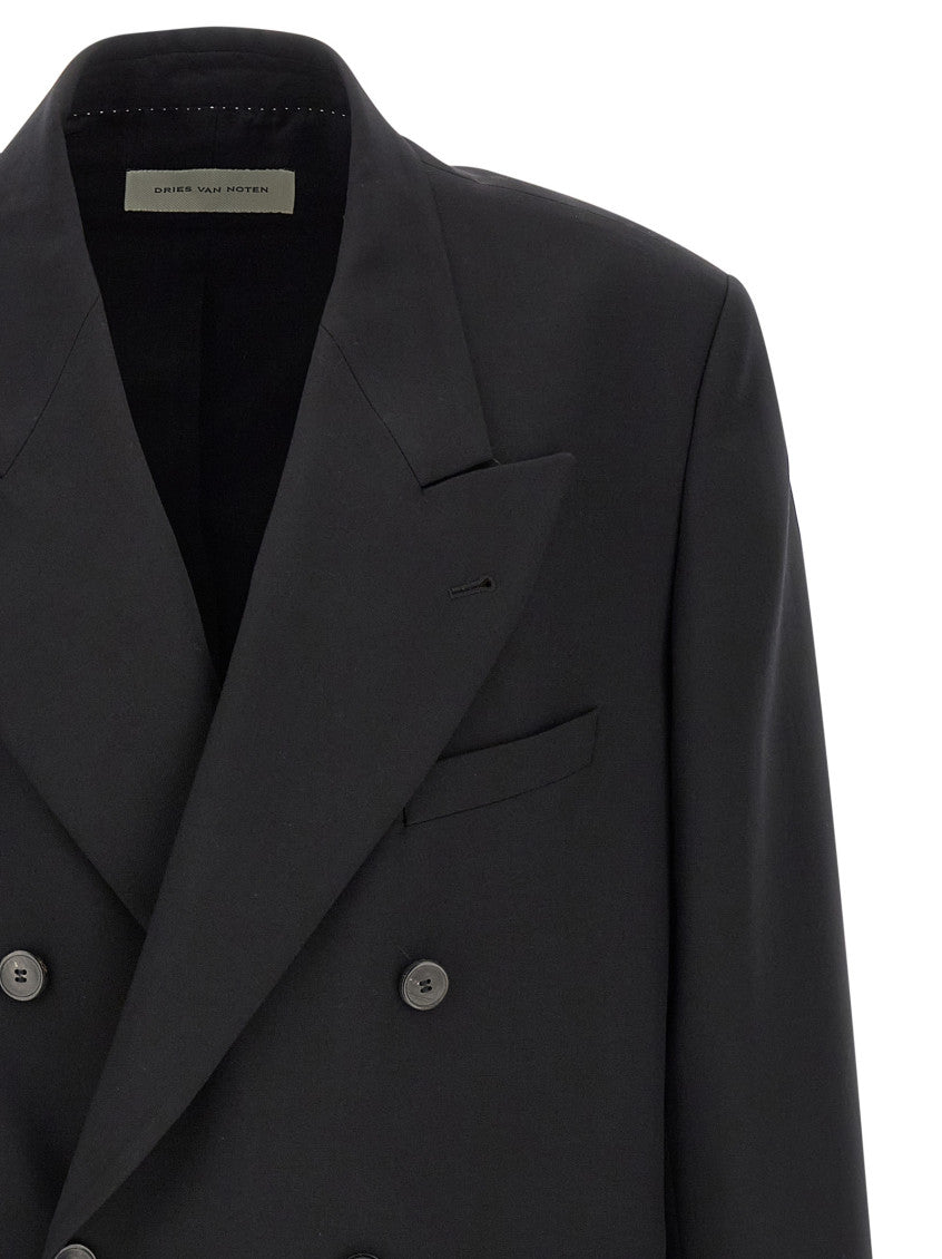 Black Peaked Lapel Blazer 3