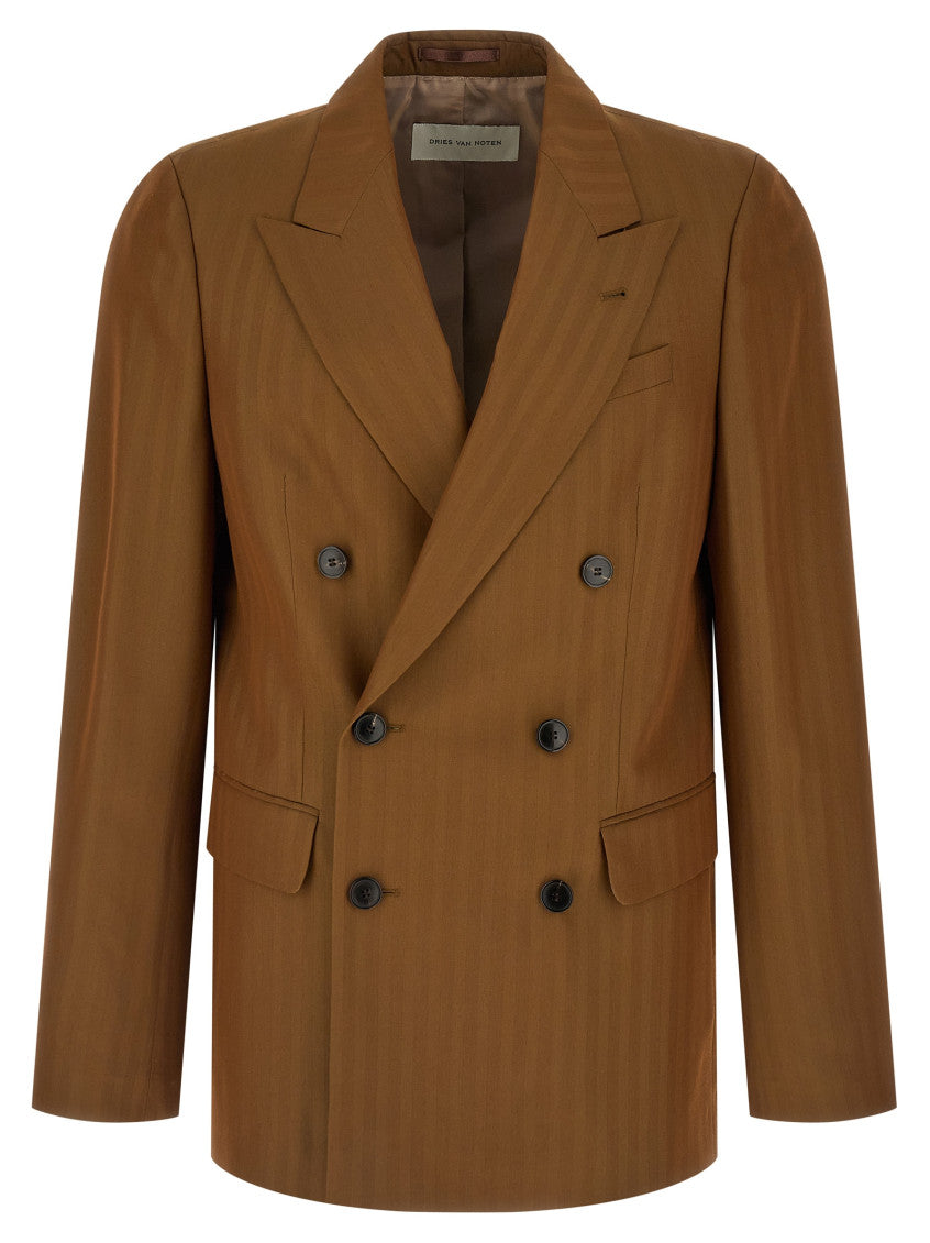 Brown Peaked Lapel Blazer 1