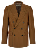 Brown Peaked Lapel Blazer 1