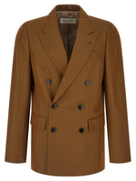 Brown Peaked Lapel Blazer 1