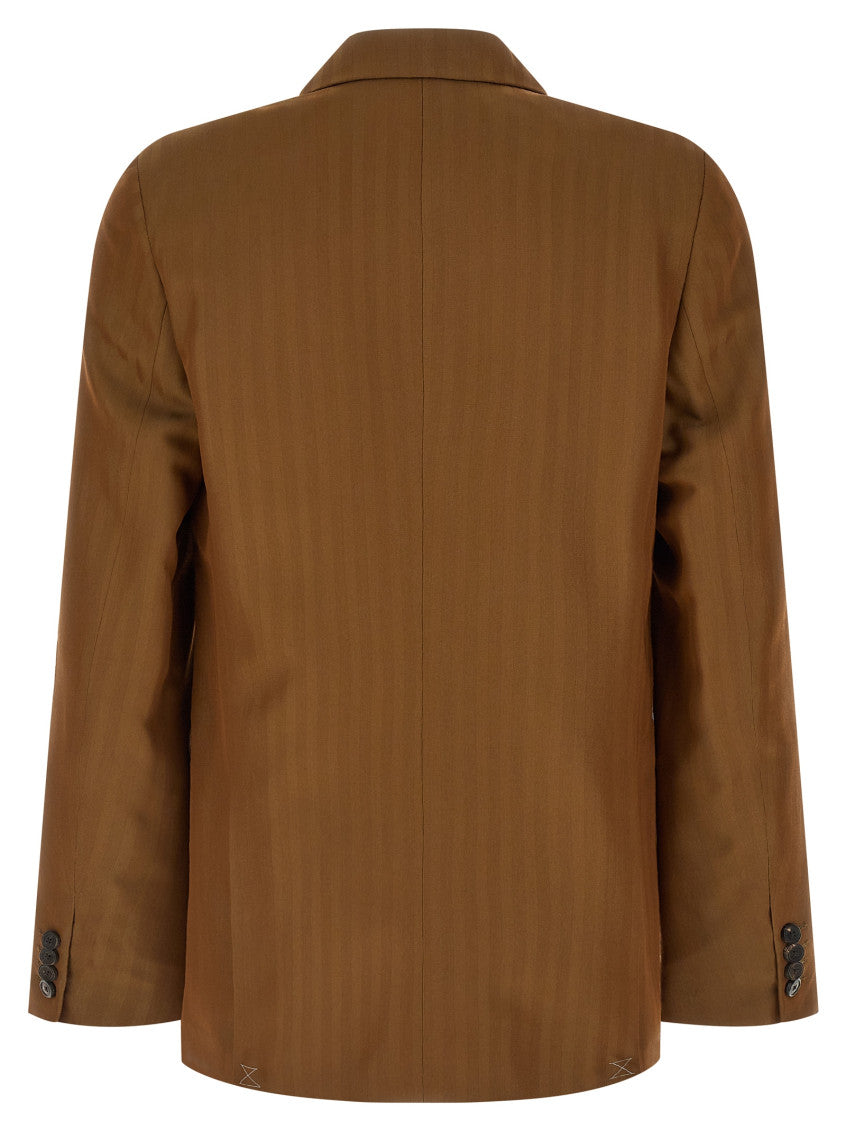 Brown Peaked Lapel Blazer 2