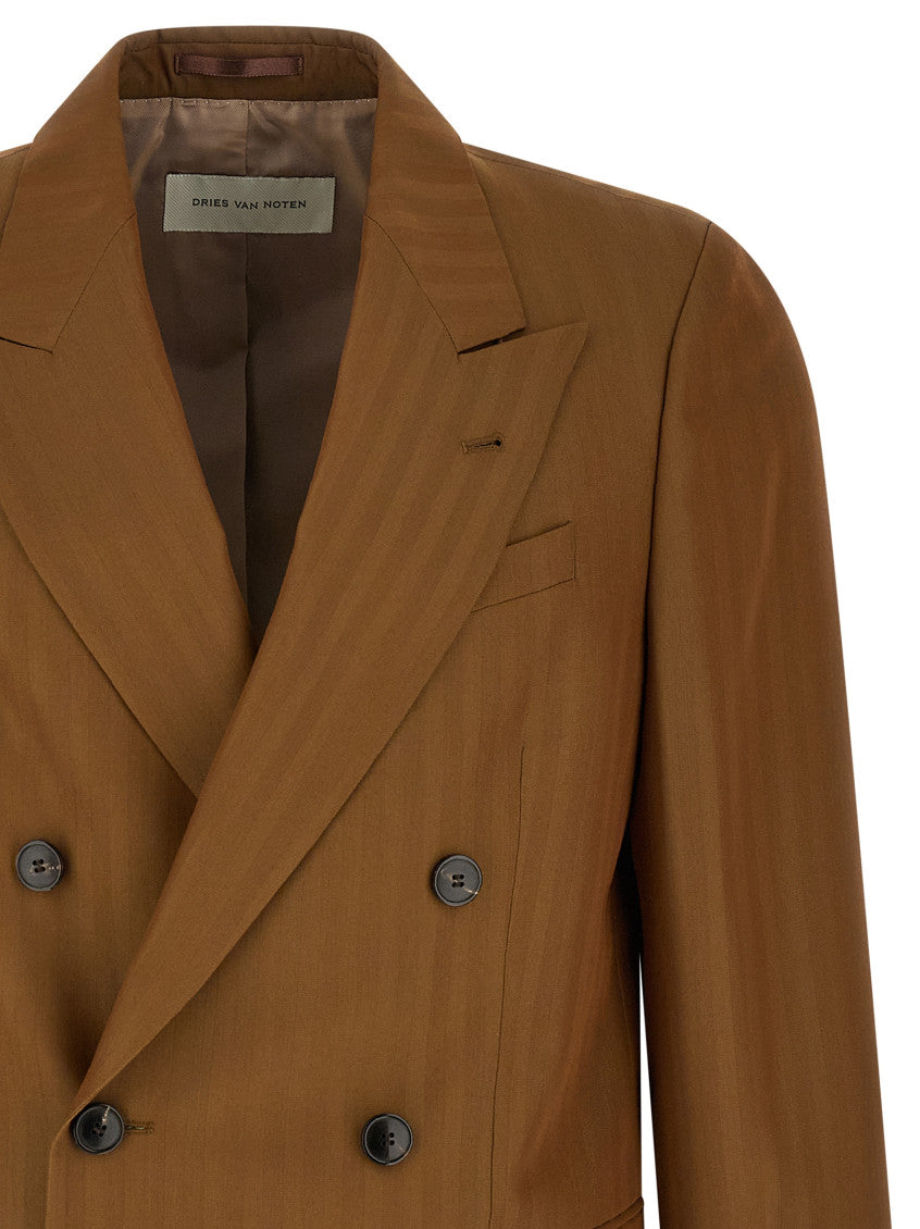 Brown Peaked Lapel Blazer 3