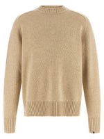 Beige Knitted Crew Neck Sweater 1