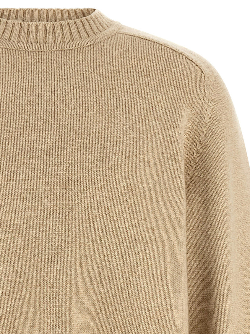 Beige Knitted Crew Neck Sweater 3