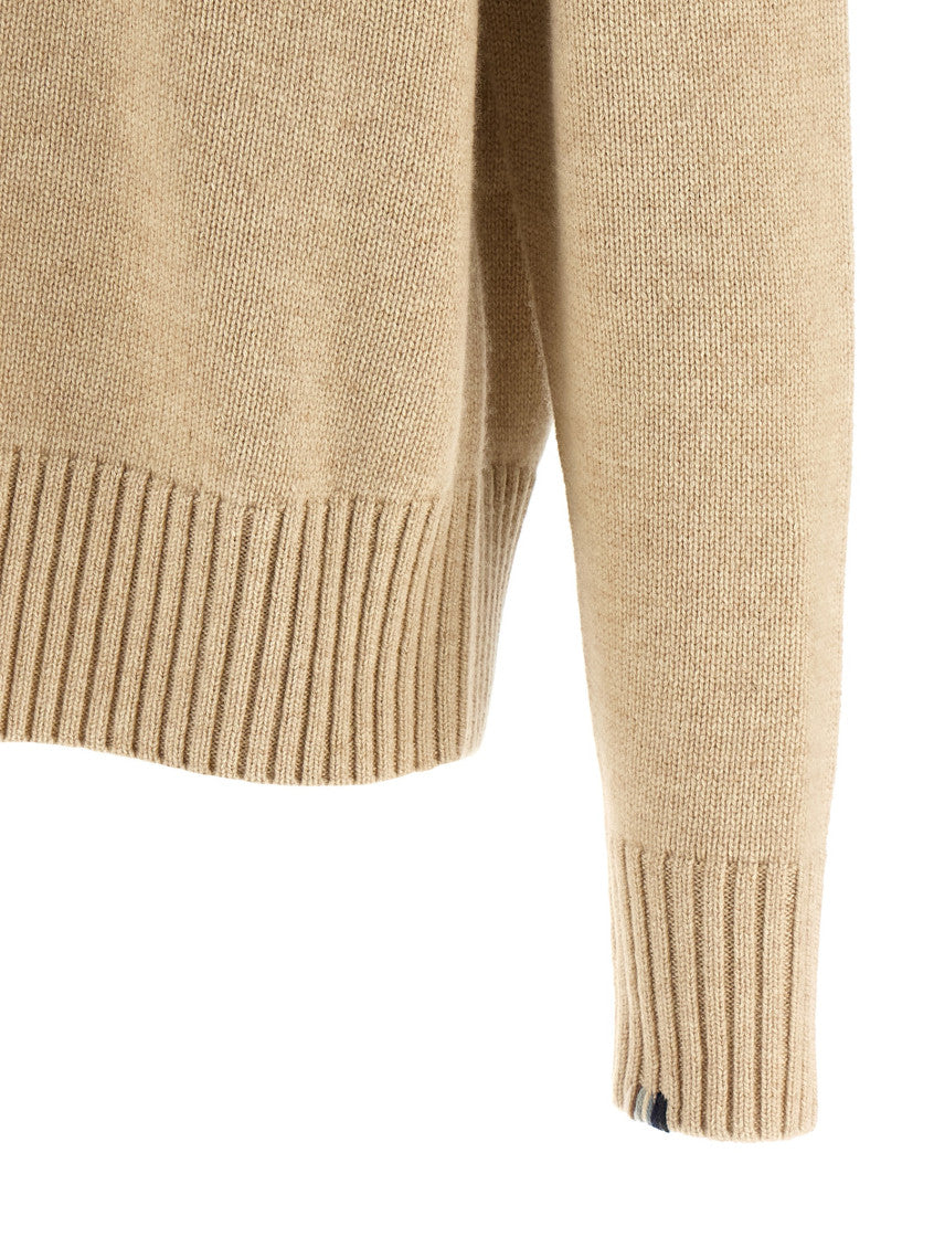 Beige Knitted Crew Neck Sweater 4